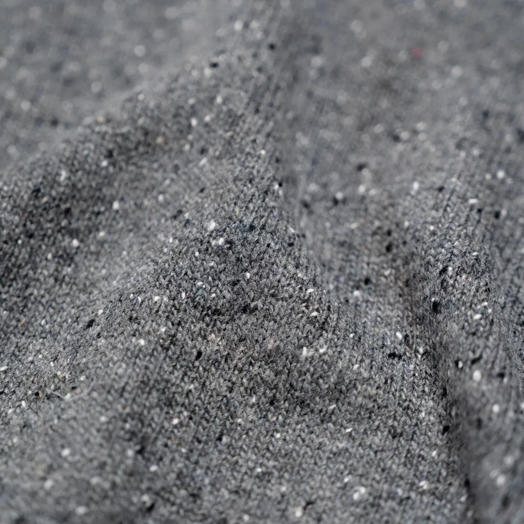 Crewneck Wool Sweater | Charcoal Gray Fleck