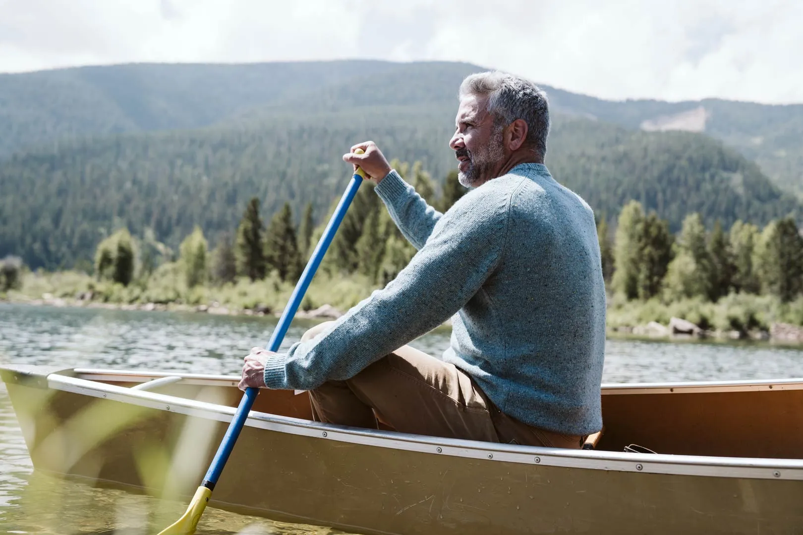 Crewneck Wool Sweater | Sea Fleck