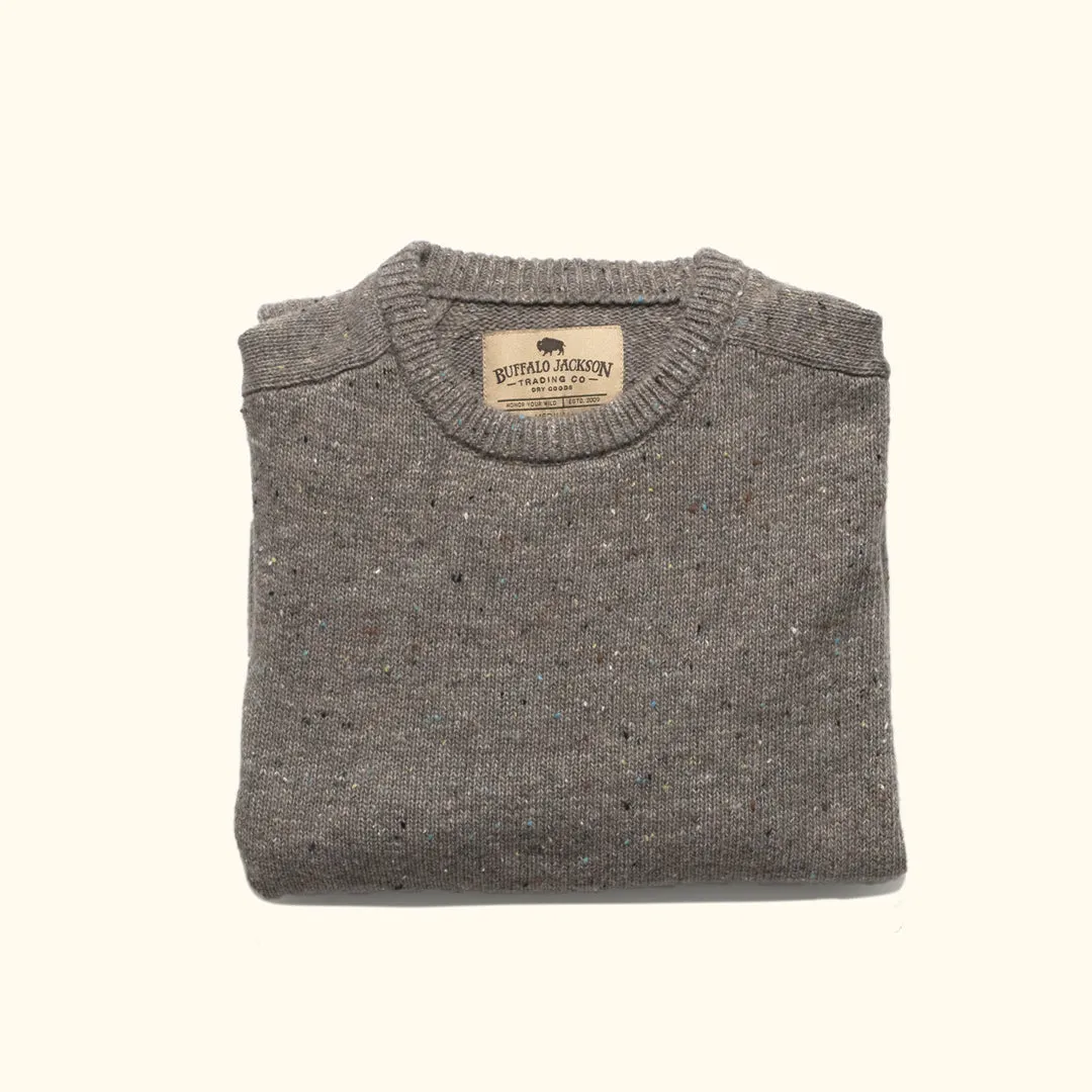 Crewneck Wool Sweater | Wood Fleck