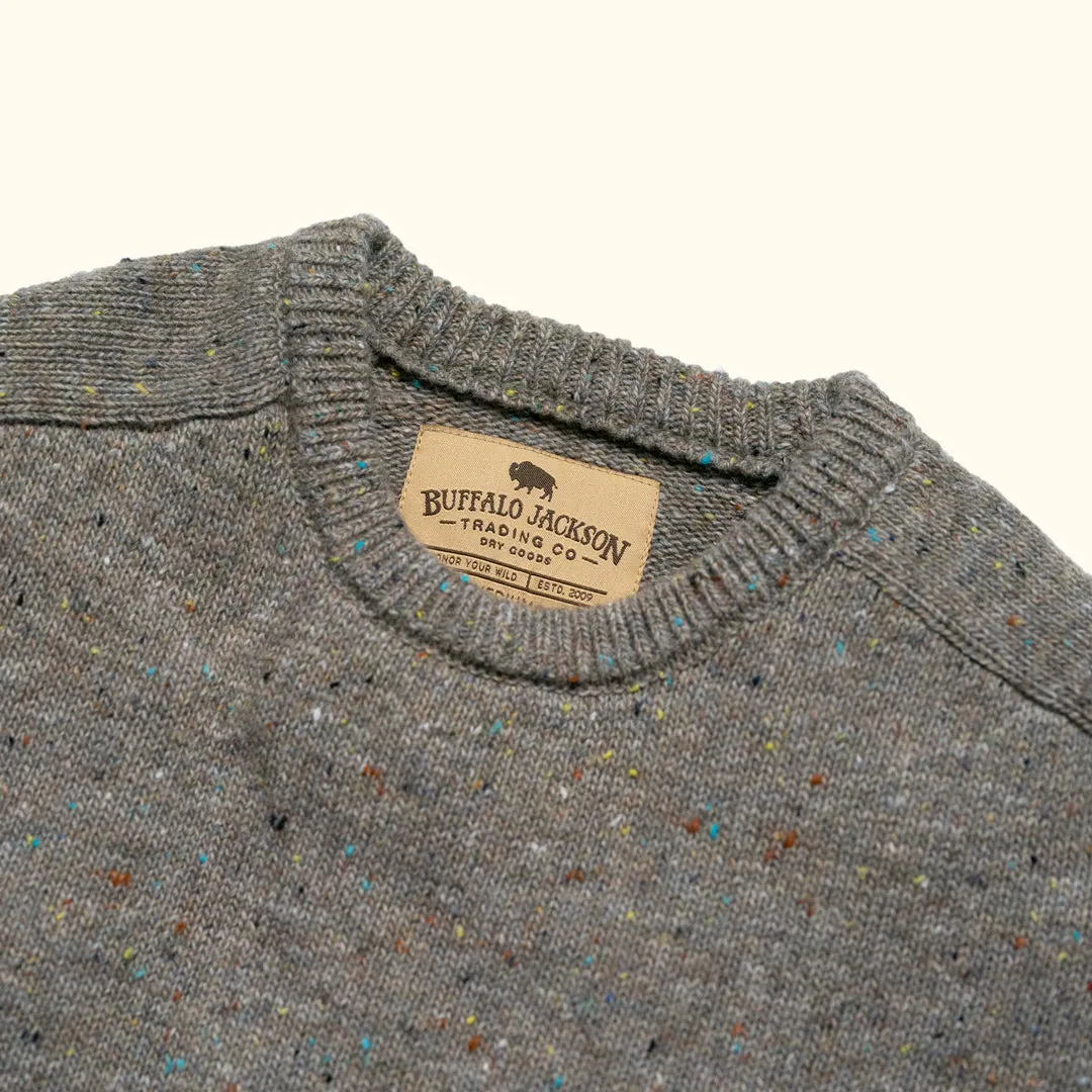 Crewneck Wool Sweater | Wood Fleck