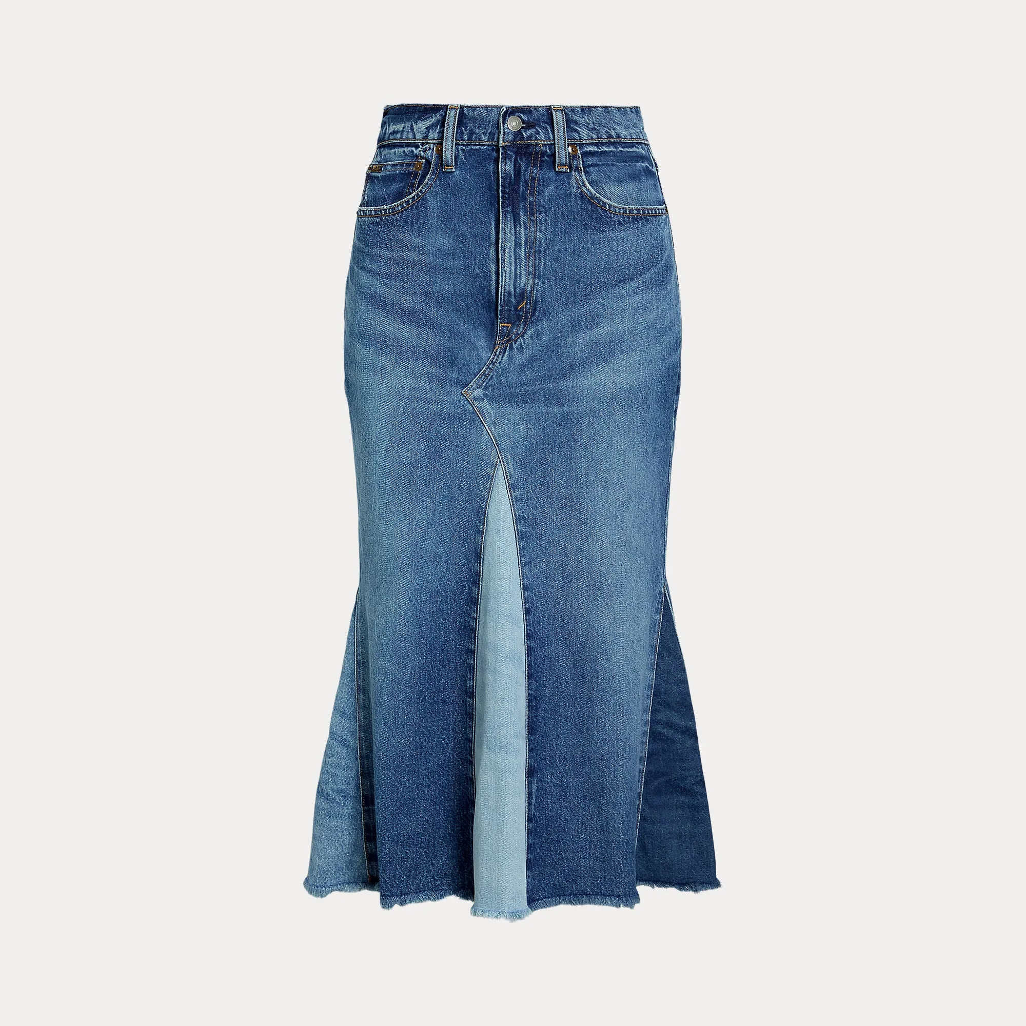 DECONSTRUCTED PATCHWORK DENIM SKIRT