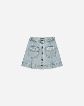 Denim Mini Skirt || Light Washed Denim