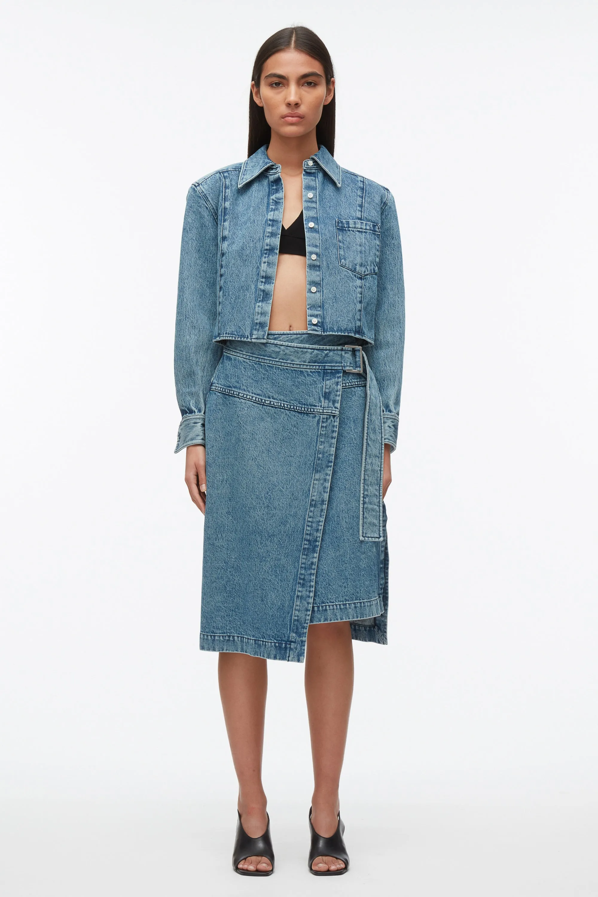 Denim Wrap Skirt