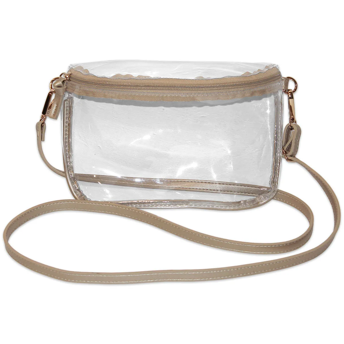 Desden Gold Trimmed Clear Sling Bag