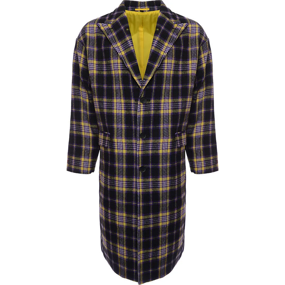 Devils Advocate Men's Multi Longline Checked Coat