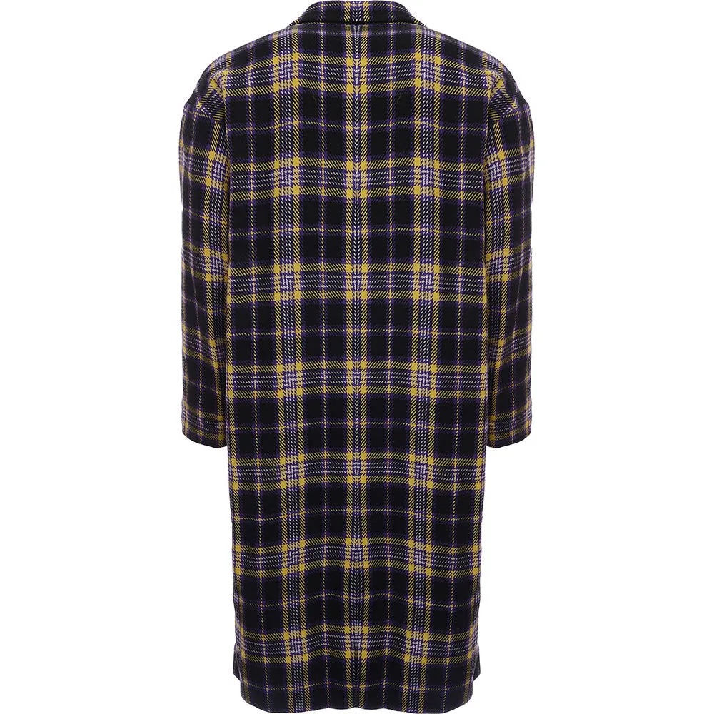 Devils Advocate Men's Multi Longline Checked Coat