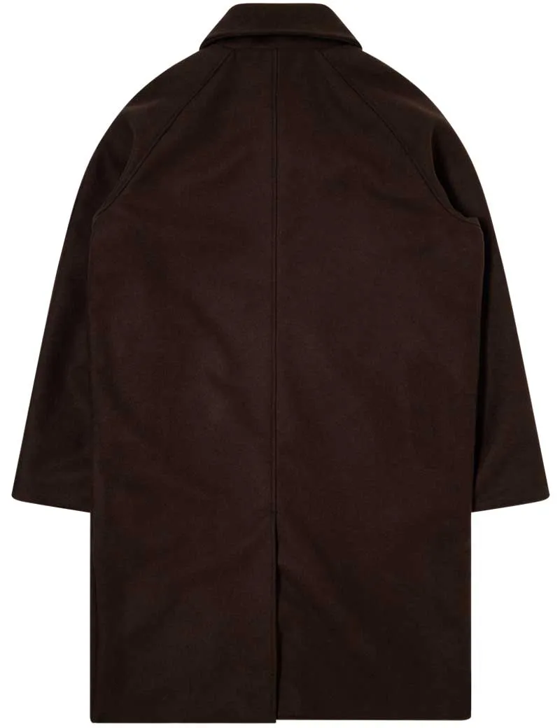 Edwin Mac Wool Coat Dark Brown