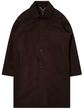 Edwin Mac Wool Coat Dark Brown