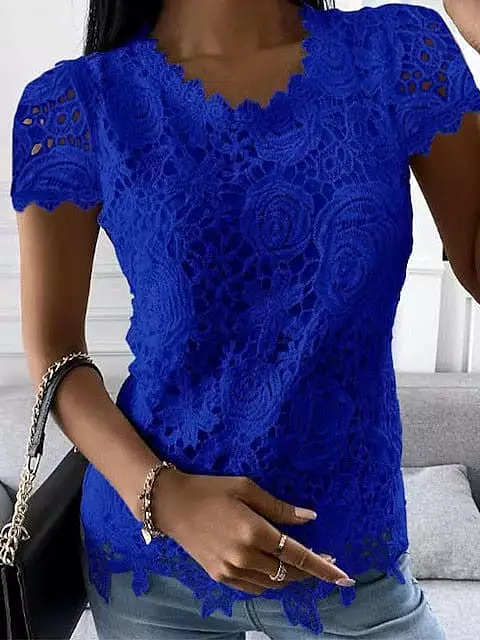 Elegant Vintage Lace Shirt Blouse for Women