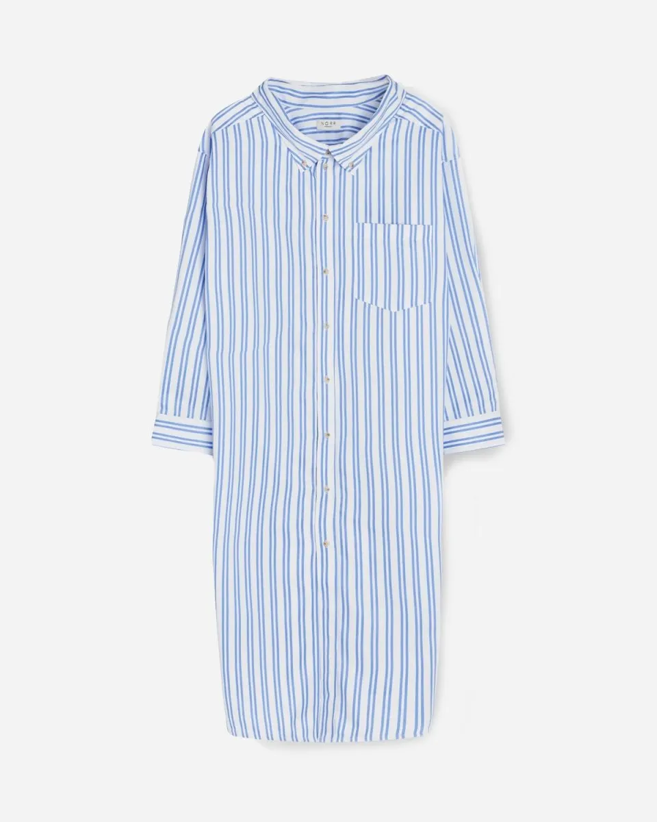 Elise Shirt Dress - Blue Stripe