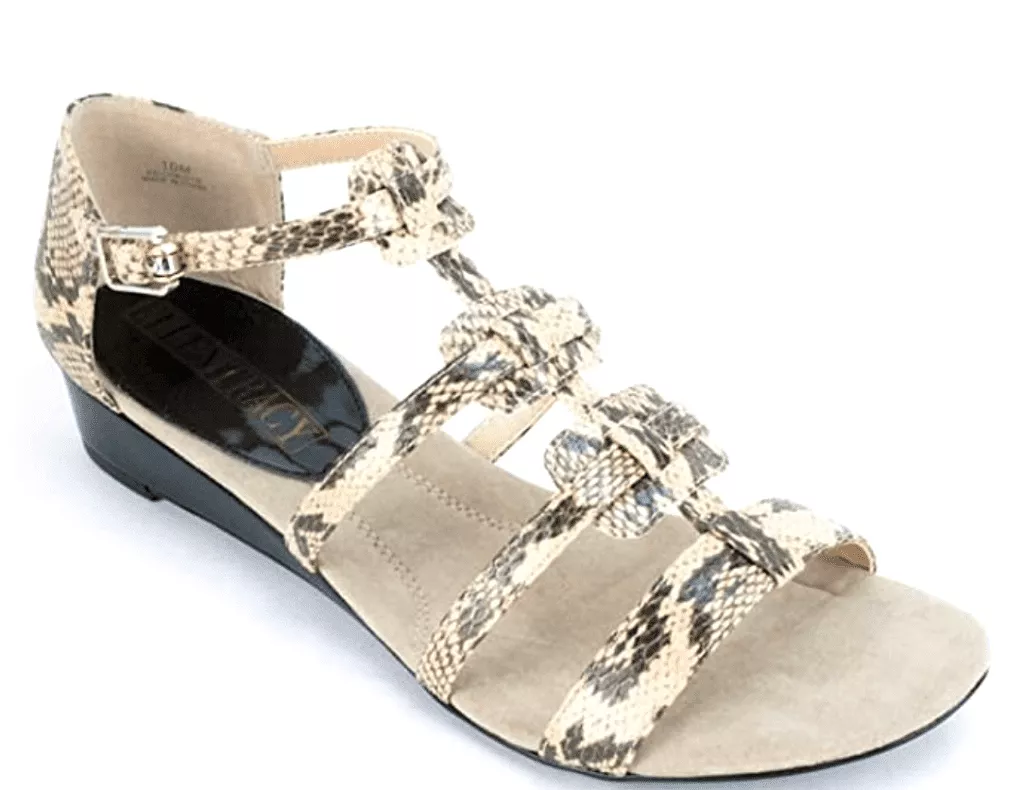 ELLEN TRACY Women's. Christie Sandal - Cashmere Snake -