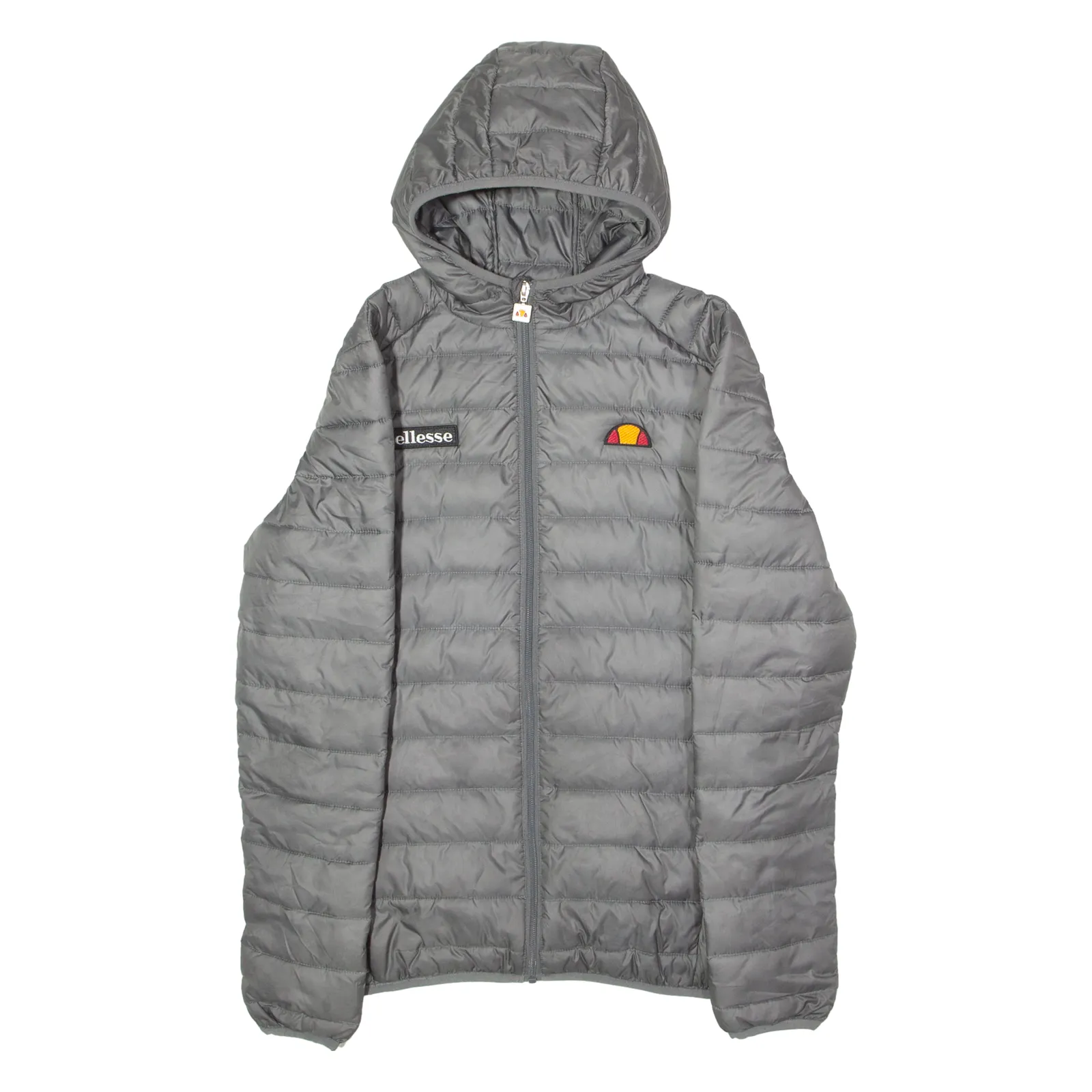 ELLESSE Mens Puffer Jacket Grey Hooded XS