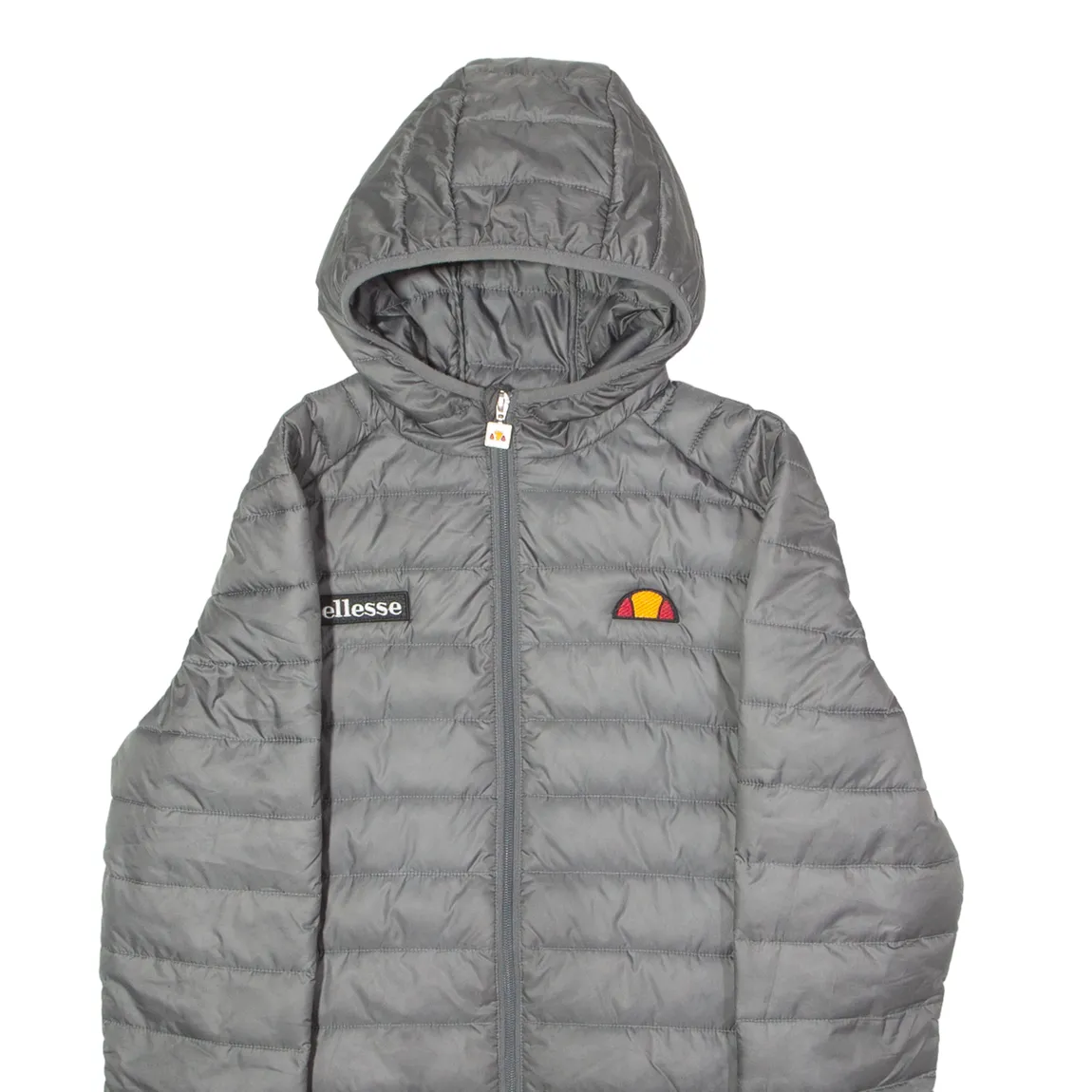 ELLESSE Mens Puffer Jacket Grey Hooded XS