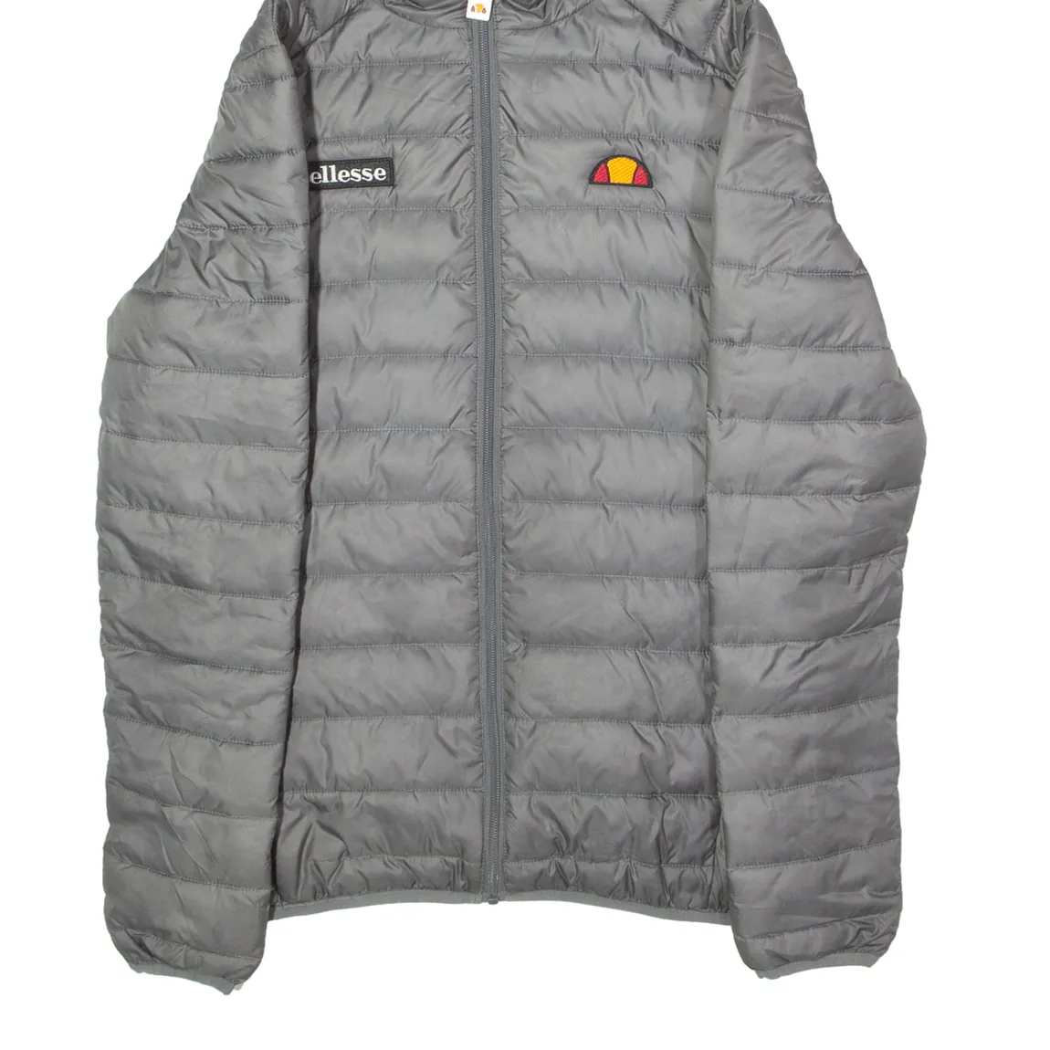 ELLESSE Mens Puffer Jacket Grey Hooded XS