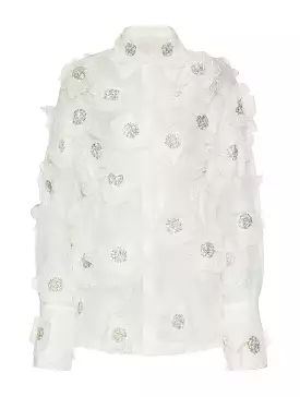 embroidered organza shirt