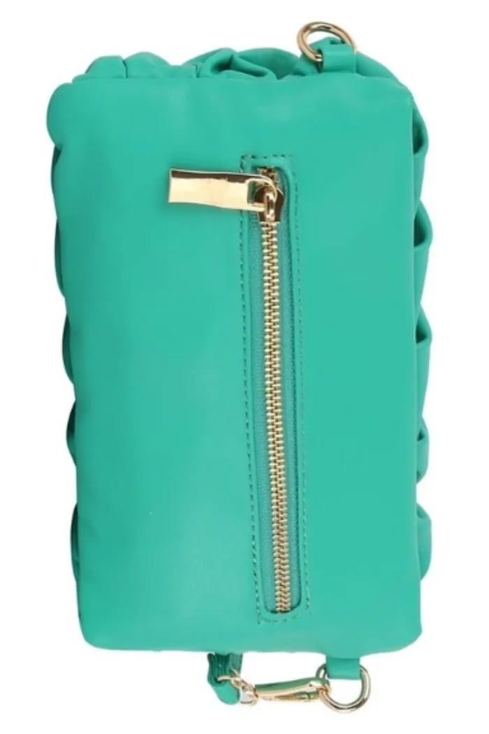 Emerald Tufted Fashion Clutch Wristlet