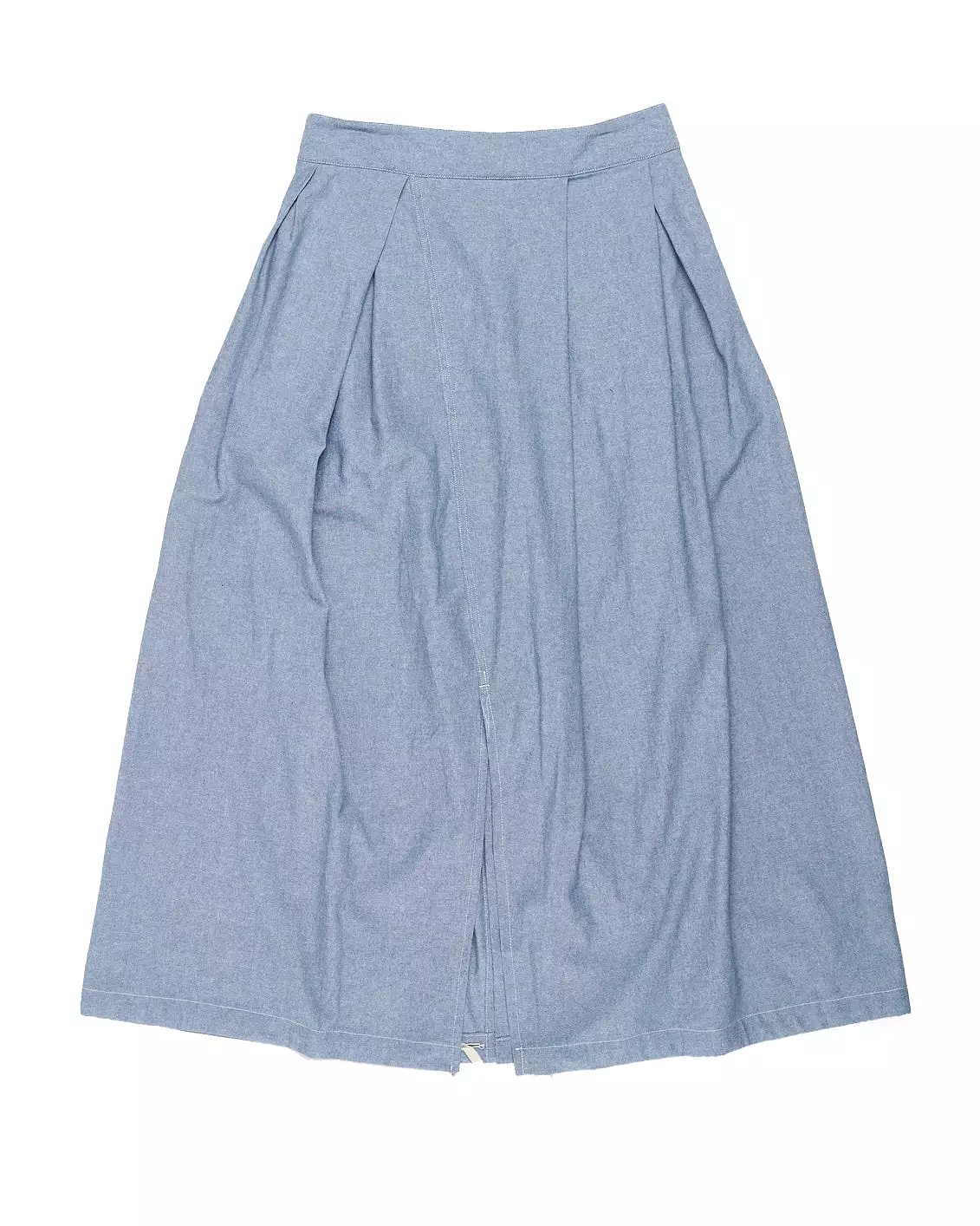 Engineered Garments Blue Chambray Tuck Skirt