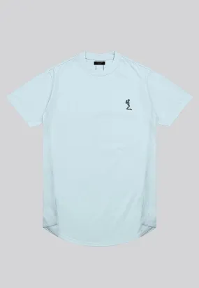 ESSENTIAL SWAG CURVED HEM PALE BLUE T-SHIRT