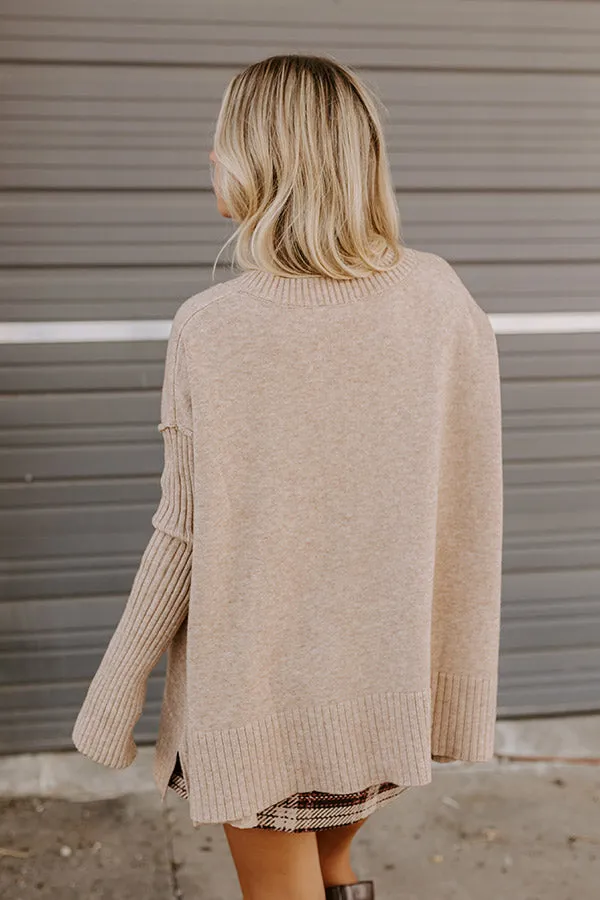 Falling Leaves Knit Sweater in Iced Latte