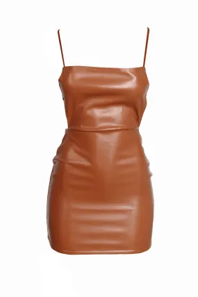 Faux Leather Mini- Mocha