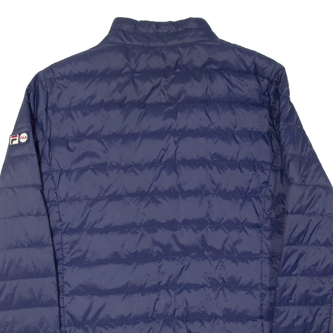 FILA Womens Puffer Jacket Blue Nylon UK 10