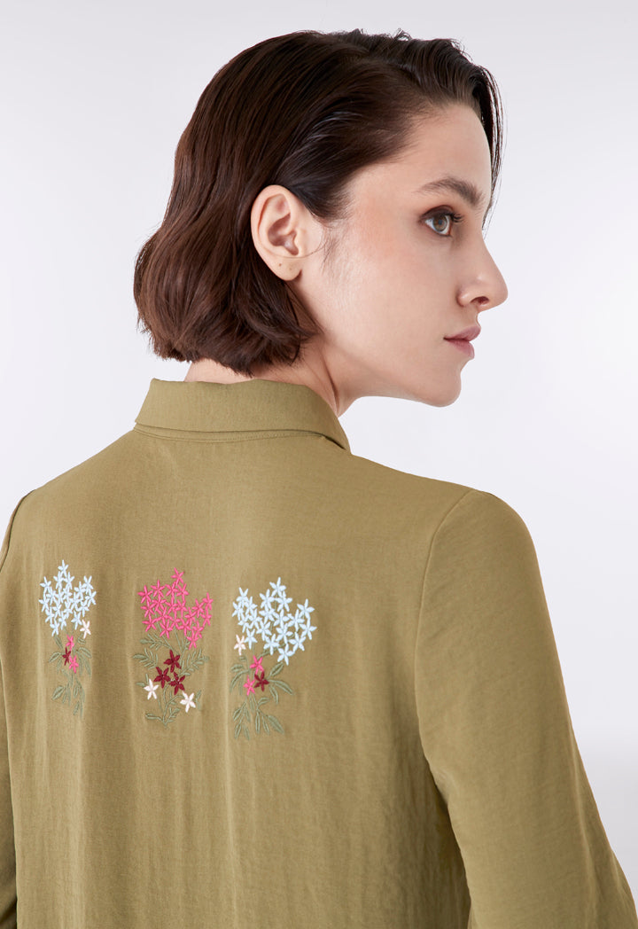 Floral Back Embroidered Shirt