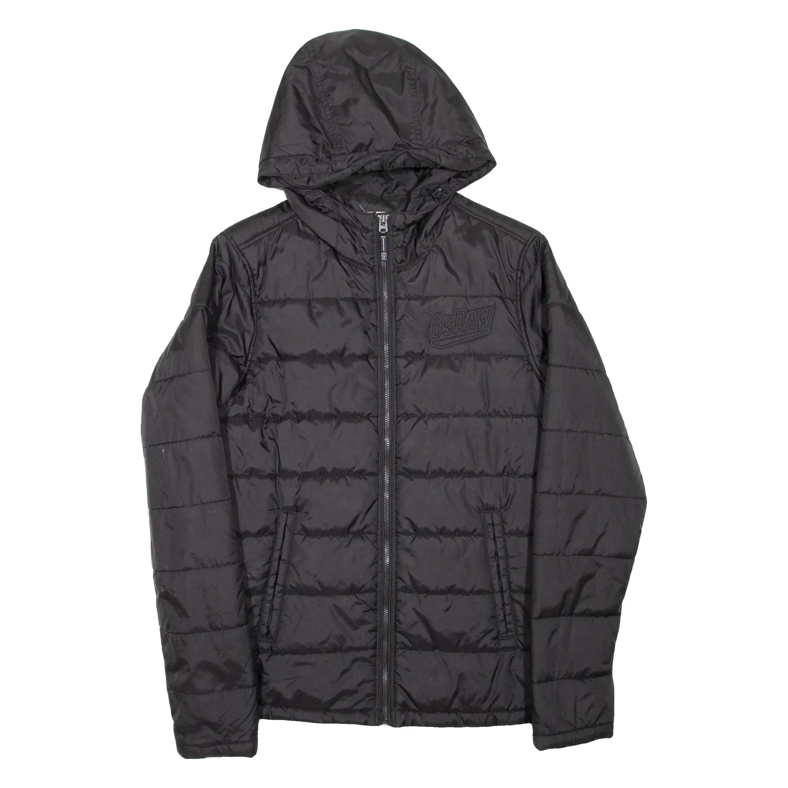 G-STAR RAW Mens Puffer Jacket Black Nylon Hooded M