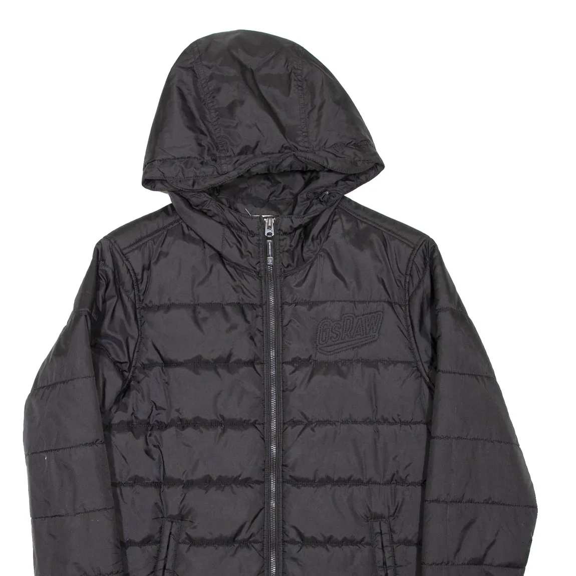 G-STAR RAW Mens Puffer Jacket Black Nylon Hooded M