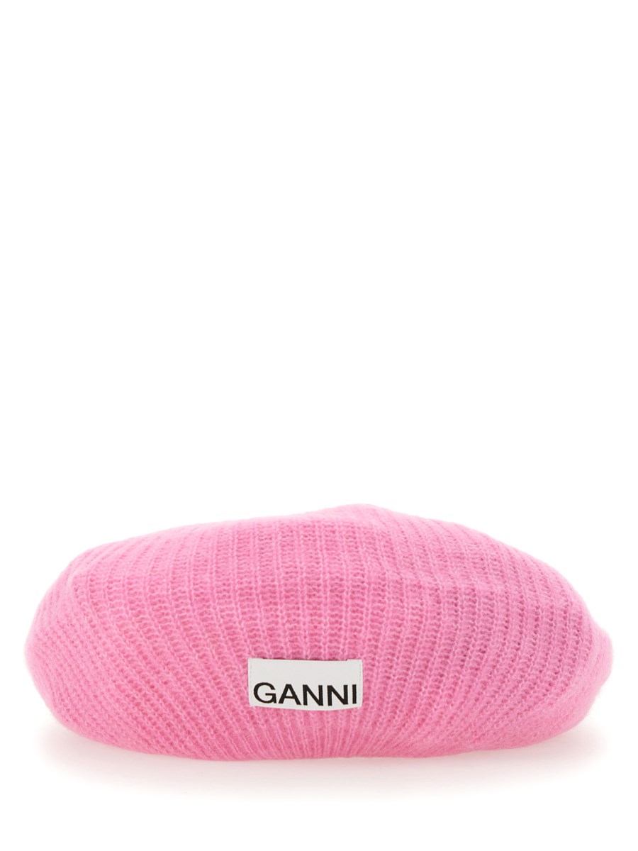 GANNI    WOOL CAP WITH LOGO