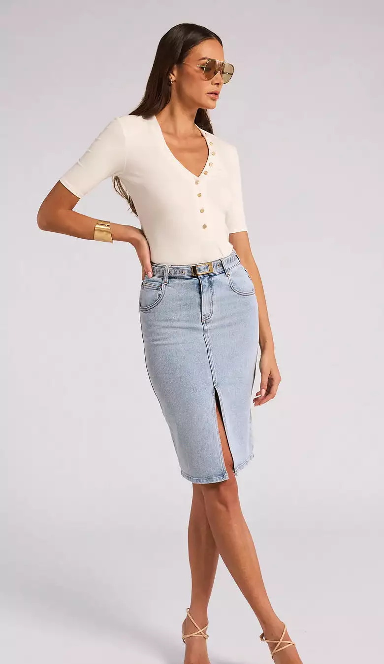 Generation Love - Luanne Denim Skirt - Light Blue