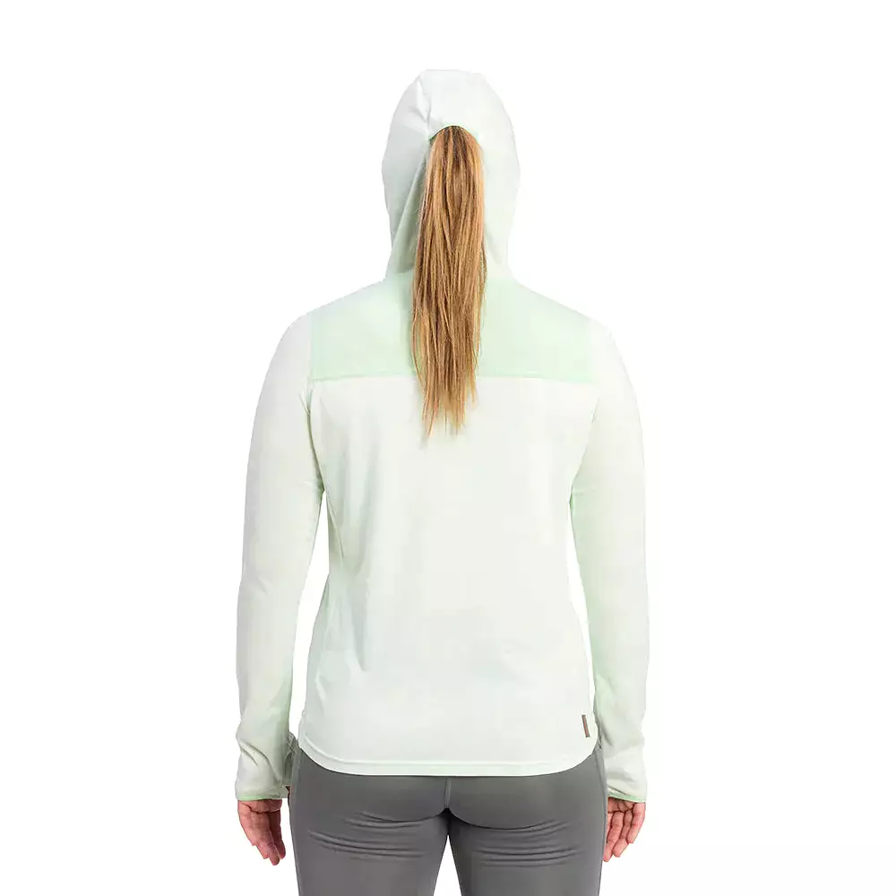 Grundens Women's Shorebreak Performance Lightweight Fishing Hoodie in Artic Ice