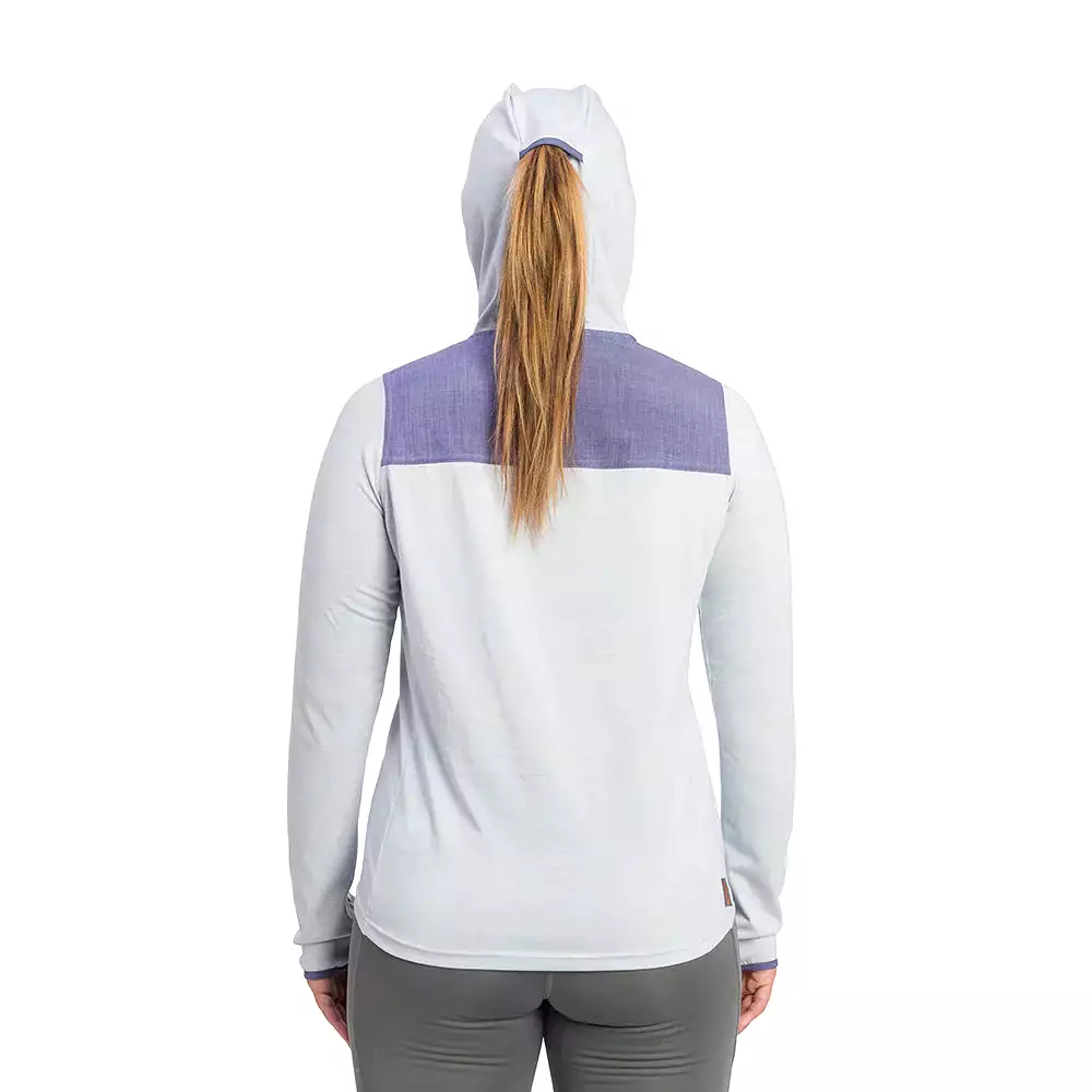 Grundens Women's Shorebreak Performance Lightweight Fishing Hoodie in Artic Ice