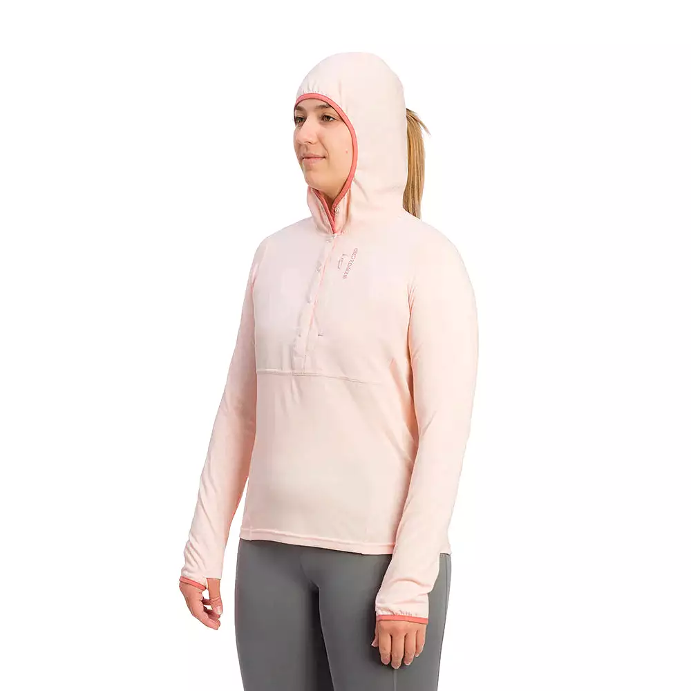 Grundens Women's Shorebreak Performance Lightweight Fishing Hoodie in Peach