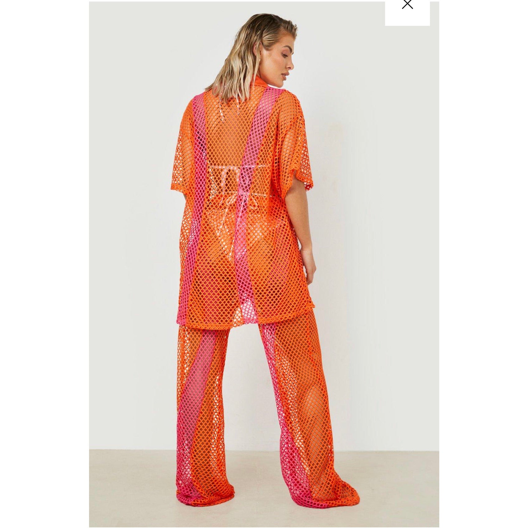 Hallow Out High Waisted Palazzo Pant & Shirt Set