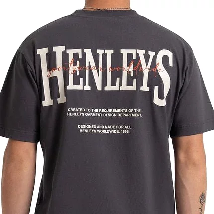 HENLEYS MEN'S PANORAMIC BLACK TEE