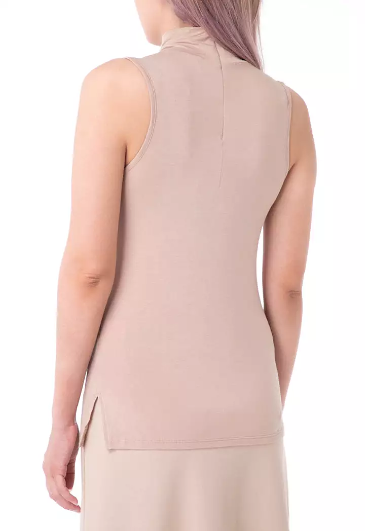 High Neck Sleeveless Basic Top