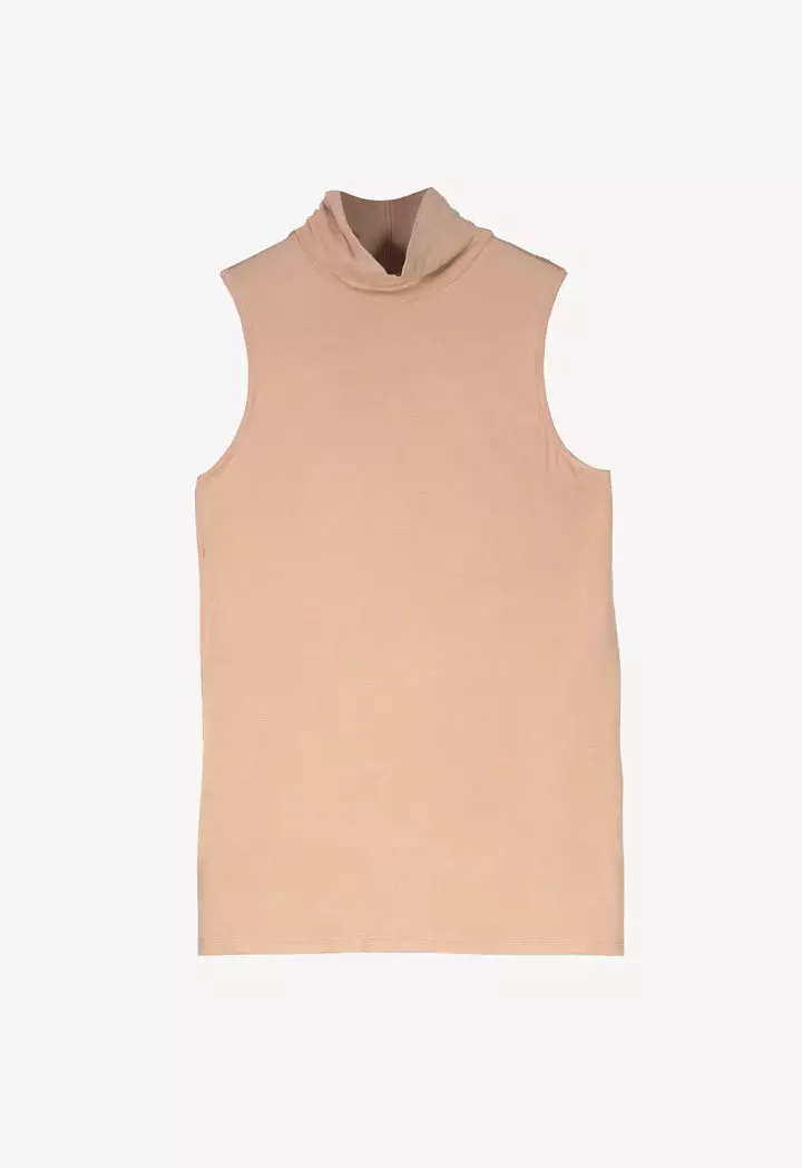 High Neck Sleeveless Basic Top