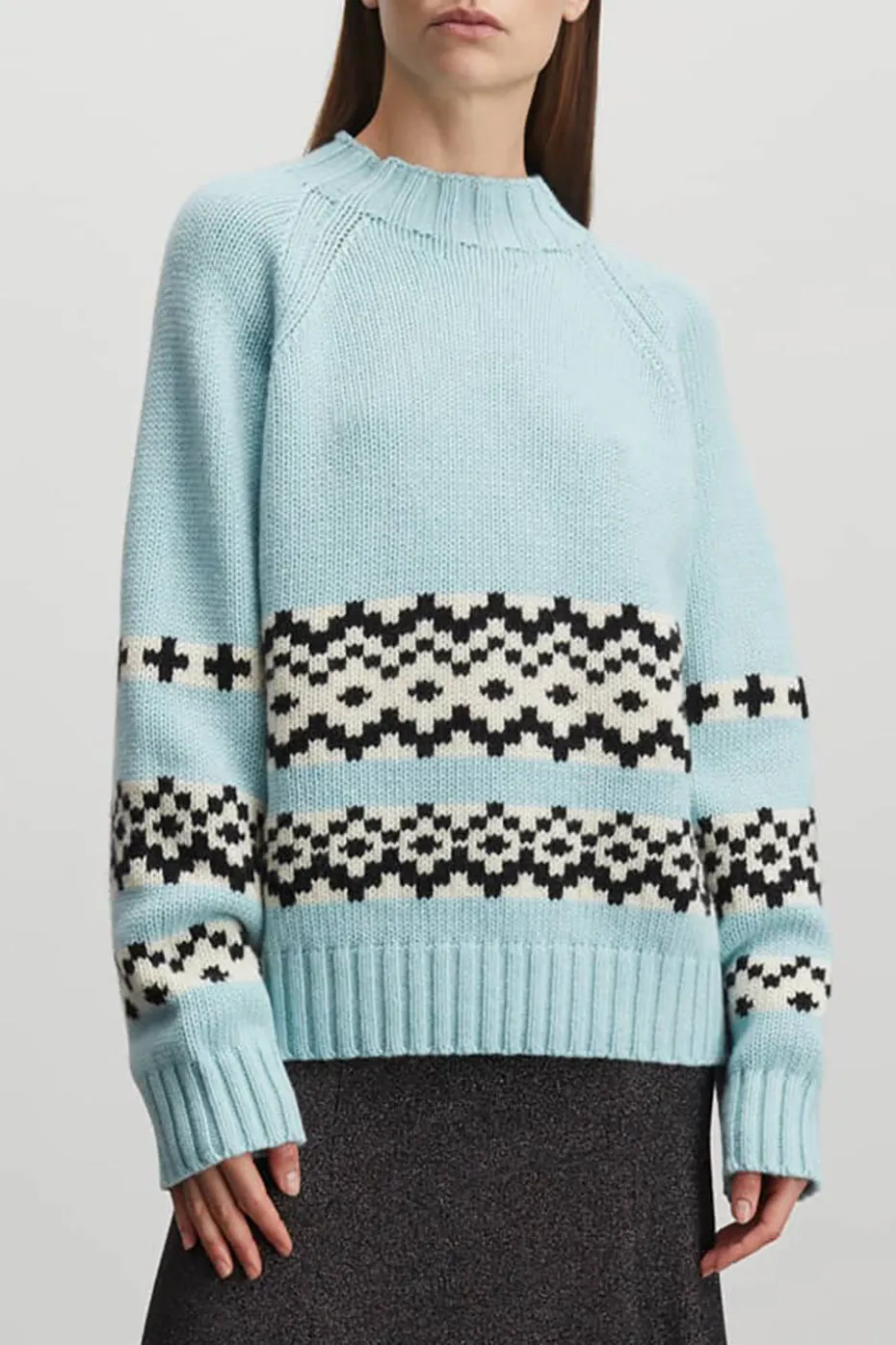 Iced Aqua Recycled Iceland Bjarki Sweater