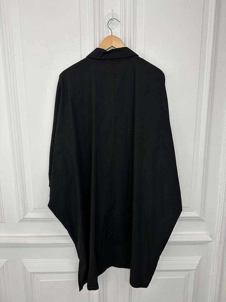 I.D Cotton Oversized Cocoon Shirt - Black