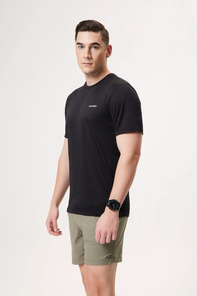 INSPORT MEN'S CLASSIC RUN BLACK TEE