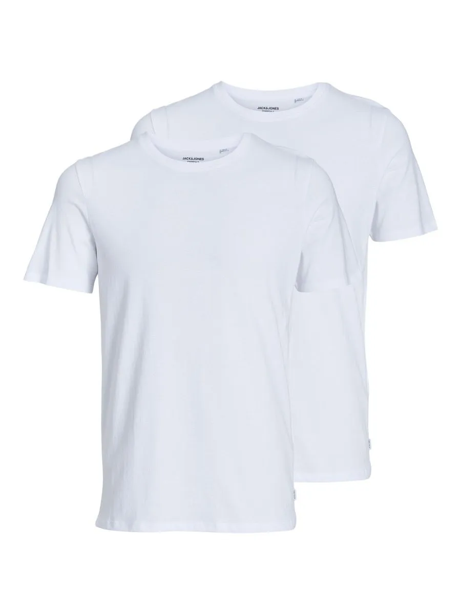 Jack & Jones 2 PACK Basic Crew Neck T-Shirt White