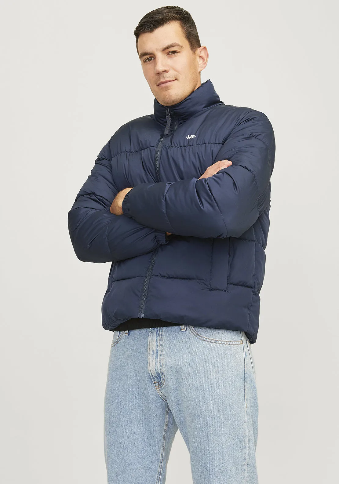 JJ Rebel by Jack & Jones Logo Puffer Jacket, Navy Blazer