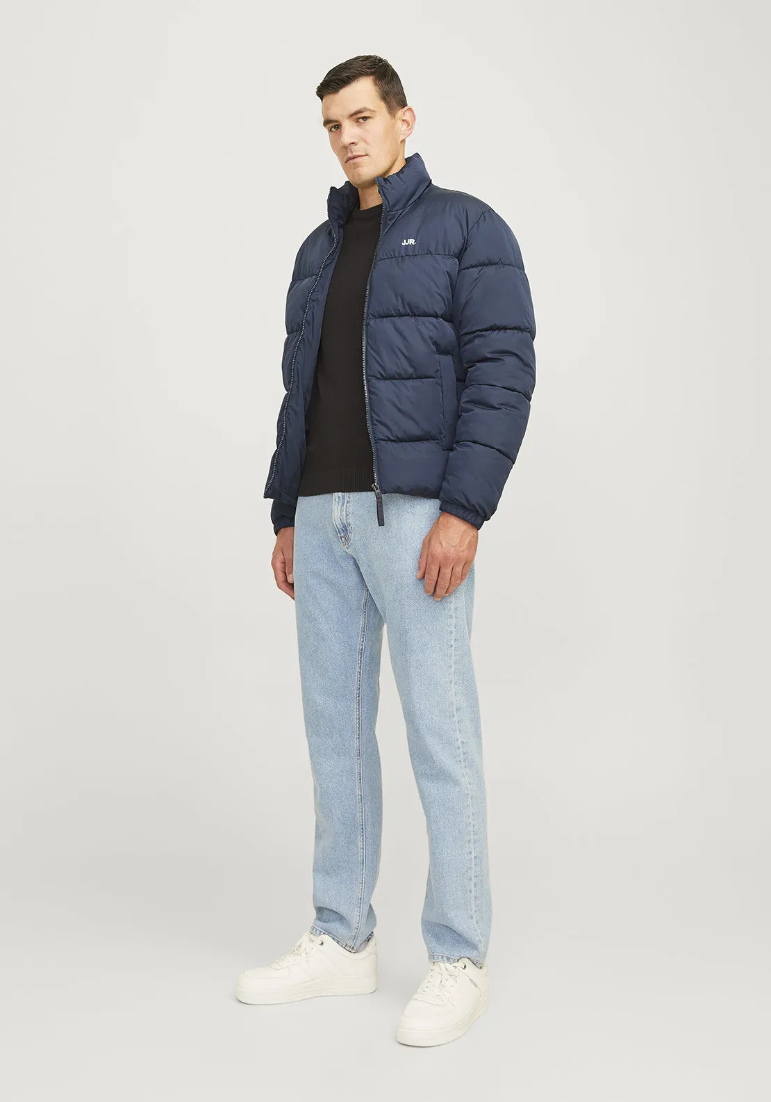 JJ Rebel by Jack & Jones Logo Puffer Jacket, Navy Blazer