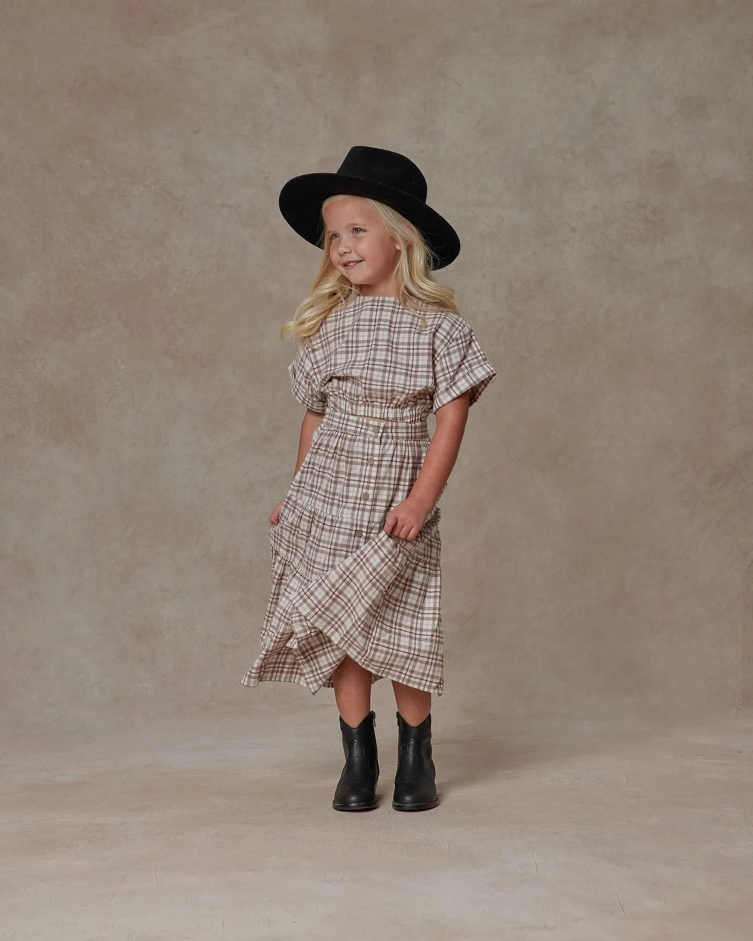 joelle skirt || mocha plaid