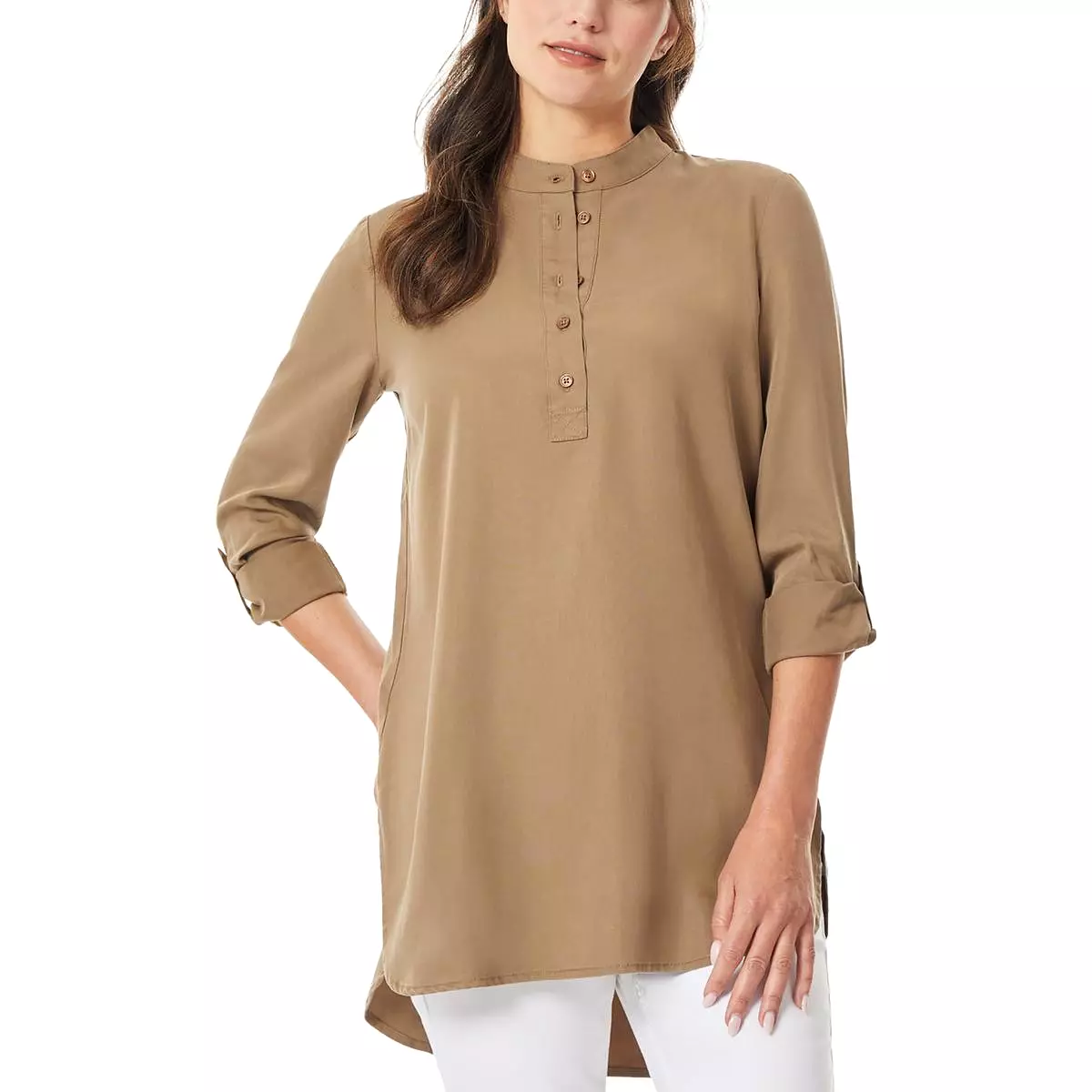 Jones New York Womens Tencel Silky Tunic Top