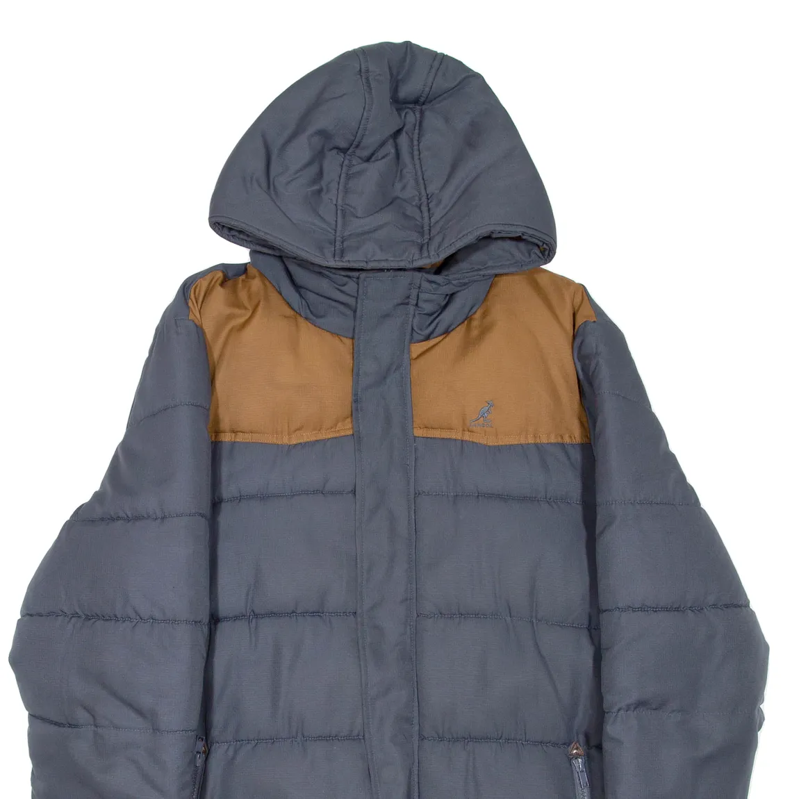 KANGOL Mens Puffer Jacket Blue Hooded L