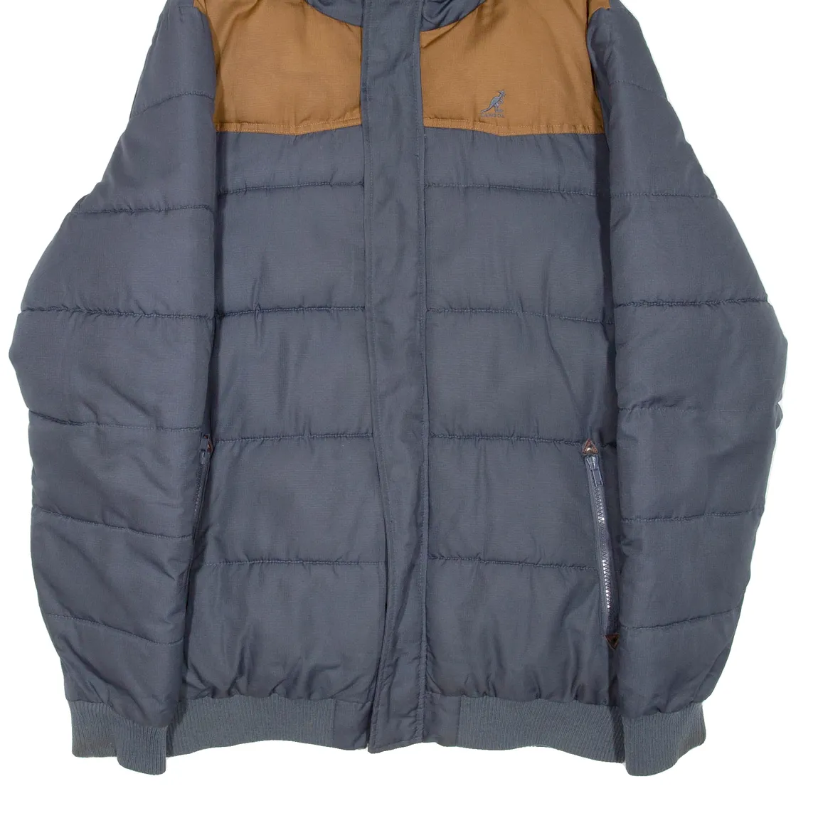 KANGOL Mens Puffer Jacket Blue Hooded L