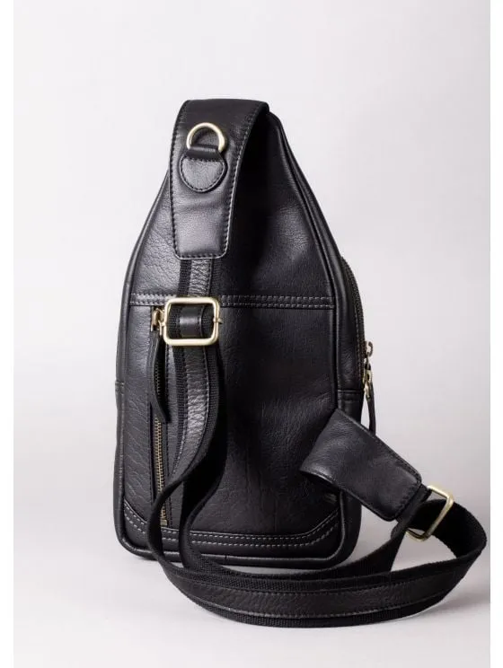 Keswick Leather Sling Bag in Black