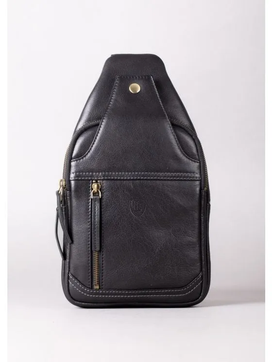 Keswick Leather Sling Bag in Black