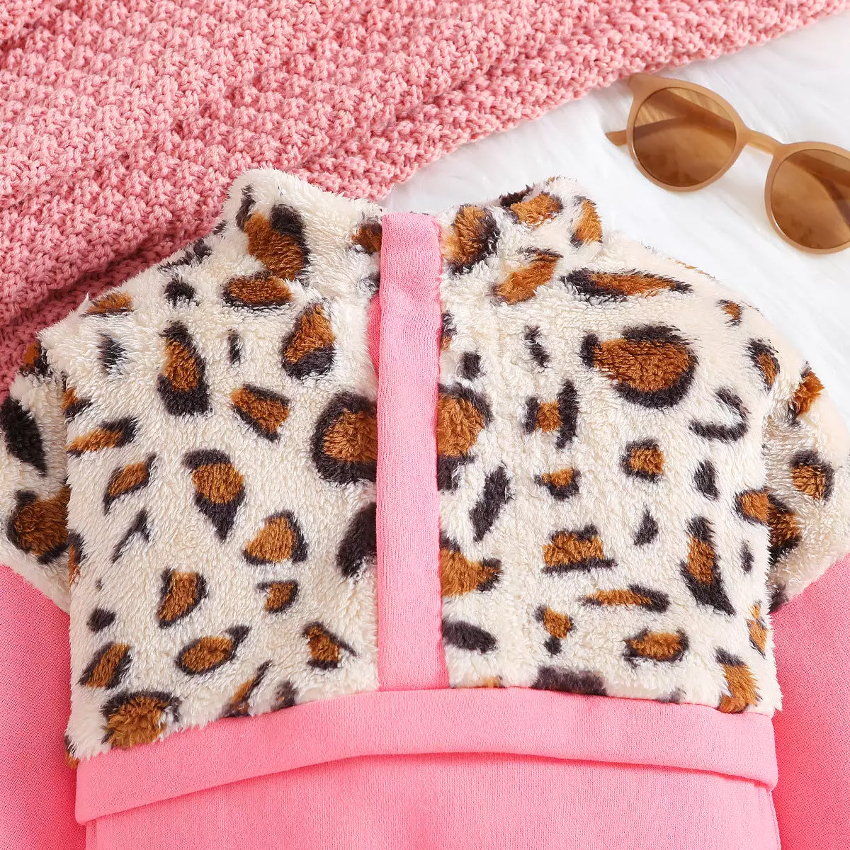 Kid Girls Color-blocking Leopard print Hoodies Sweatshirts Wholesale 23102002